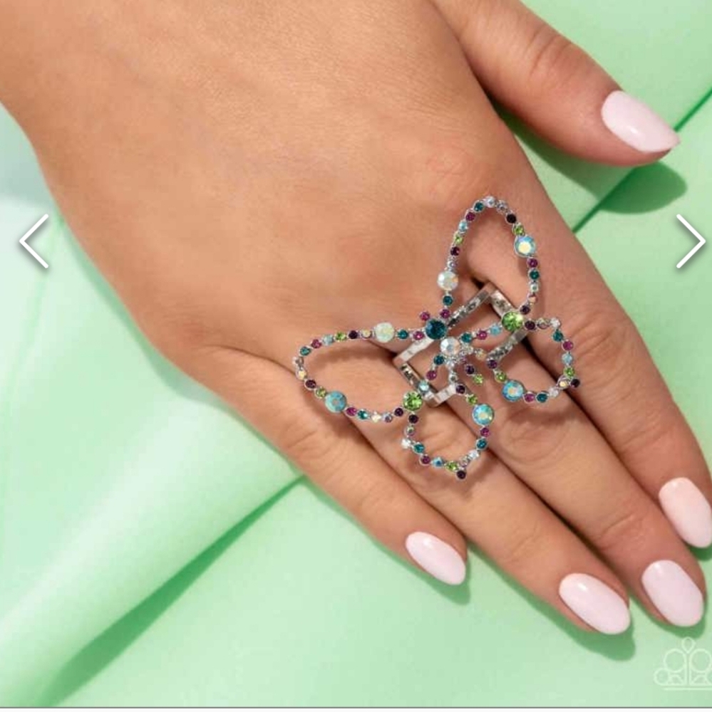 paparazzi Iridescent Multicolor Butterfly Ring